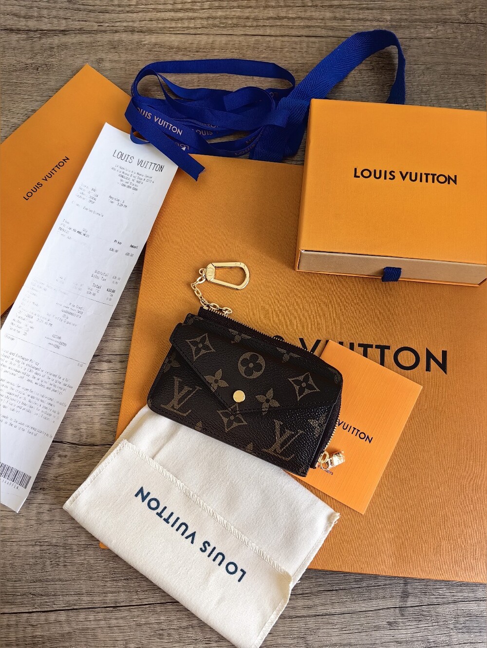 Louis Vuitton Monogram Key Pouch Wallet in Dark Brown with Gold Hardware
